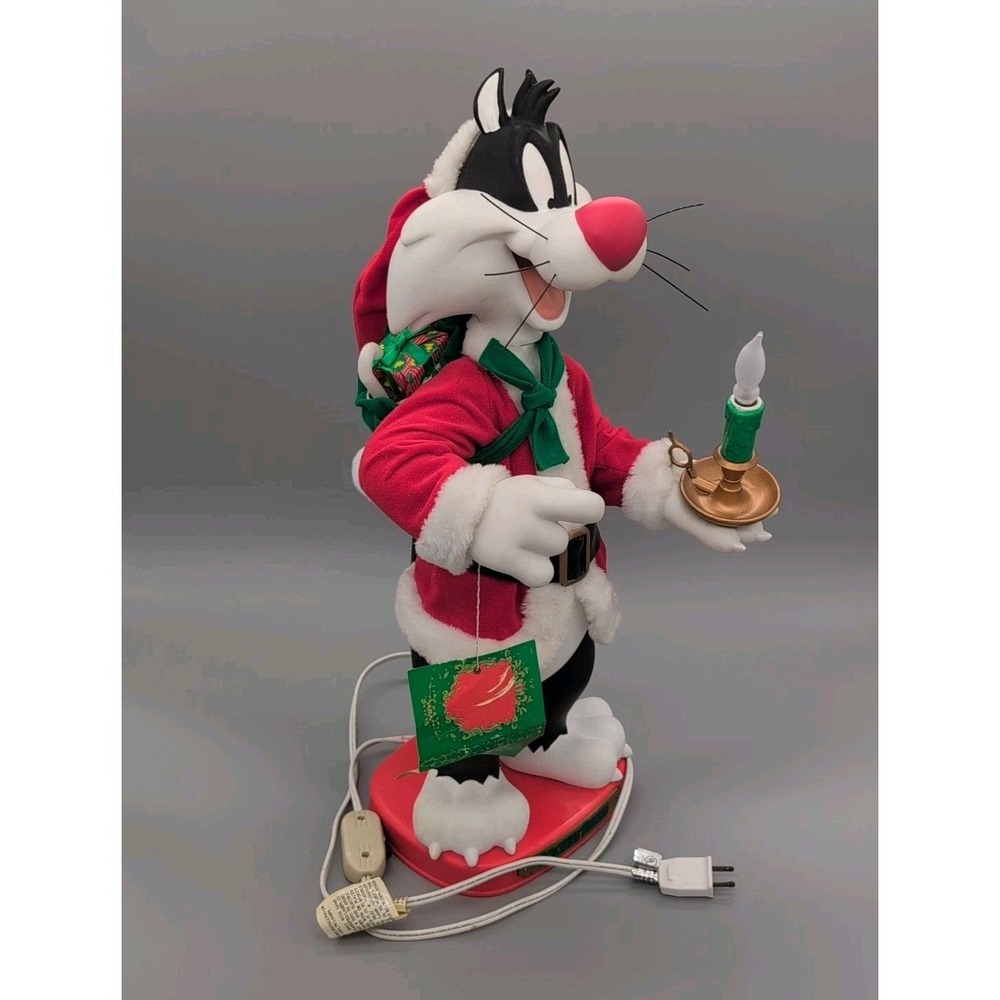 Looney Tunes Sylvester Motionette Cat Animated 1997 Christmas Santa VTG WORKS - Picture 8 of 17